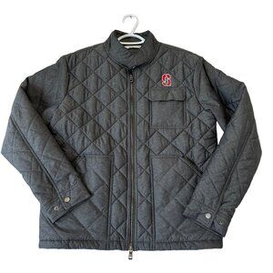 Peter Millar Mens Stanford University Norfolk Quilted Puffer Jacket Size M Gray